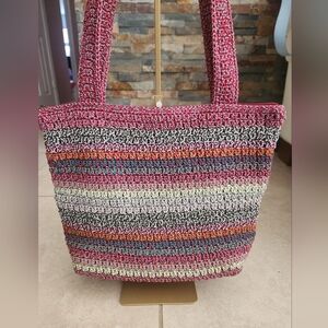 The Sak Casual Classics Crochet Tote Multi Color Medium Size